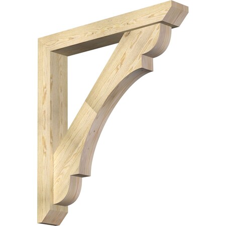 Ekena Millwork Olympic Slat Rough Sawn Bracket w/ Offset Brace, Douglas Fir, 6"W x 40"D x 44"H BKT0604X40X44OLY06RDF